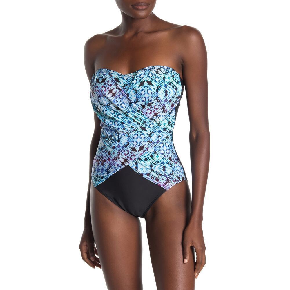 Athena Removable Strap One Piece Swimsuit Blue 6